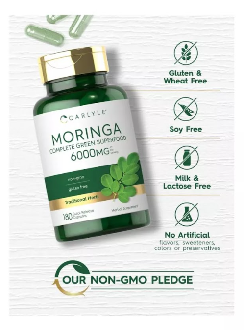 Moringa Oleifera 6000 Mg 🌿 100% Suplemento Natural