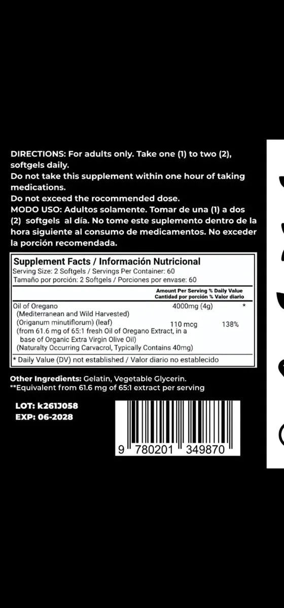 Aceite de oregano Goli
