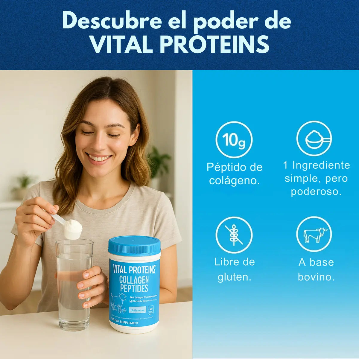 Colageno Vital Proteins 680 gs sin sabor