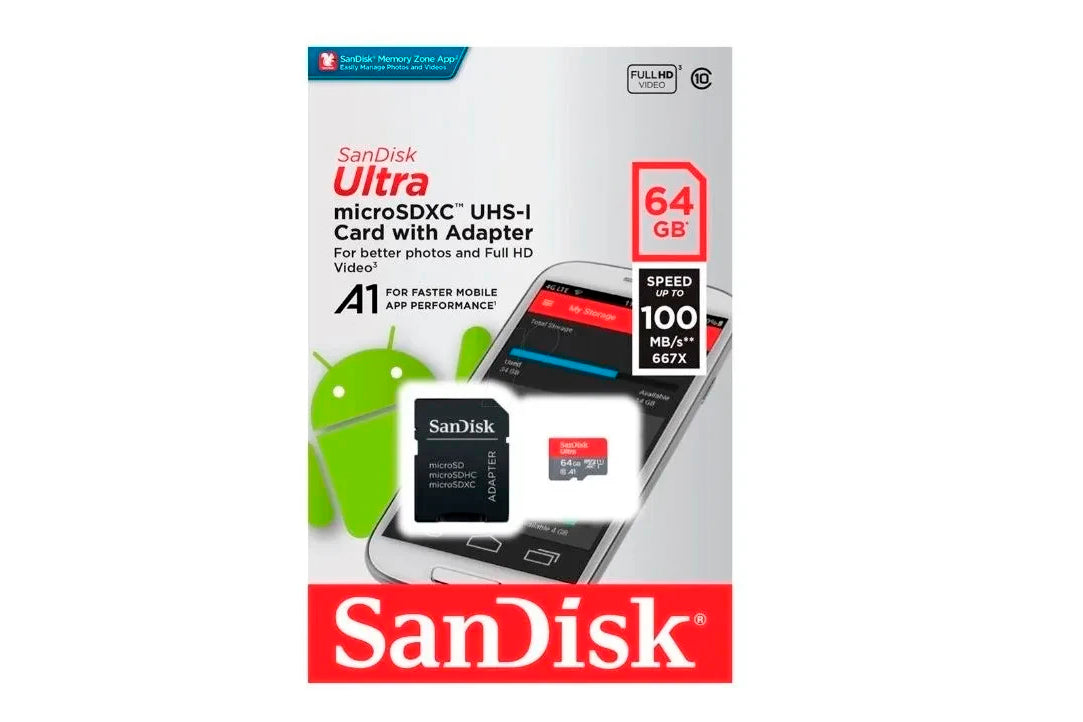 Tarjeta Microsd 64gb Clase 10 Sandisk Ul
