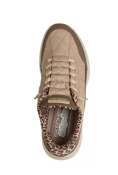 SKECHERS Slip-Ins Women's Contour Foam – Cozy Fit – Leopard Dream Lifestyle Sneakers