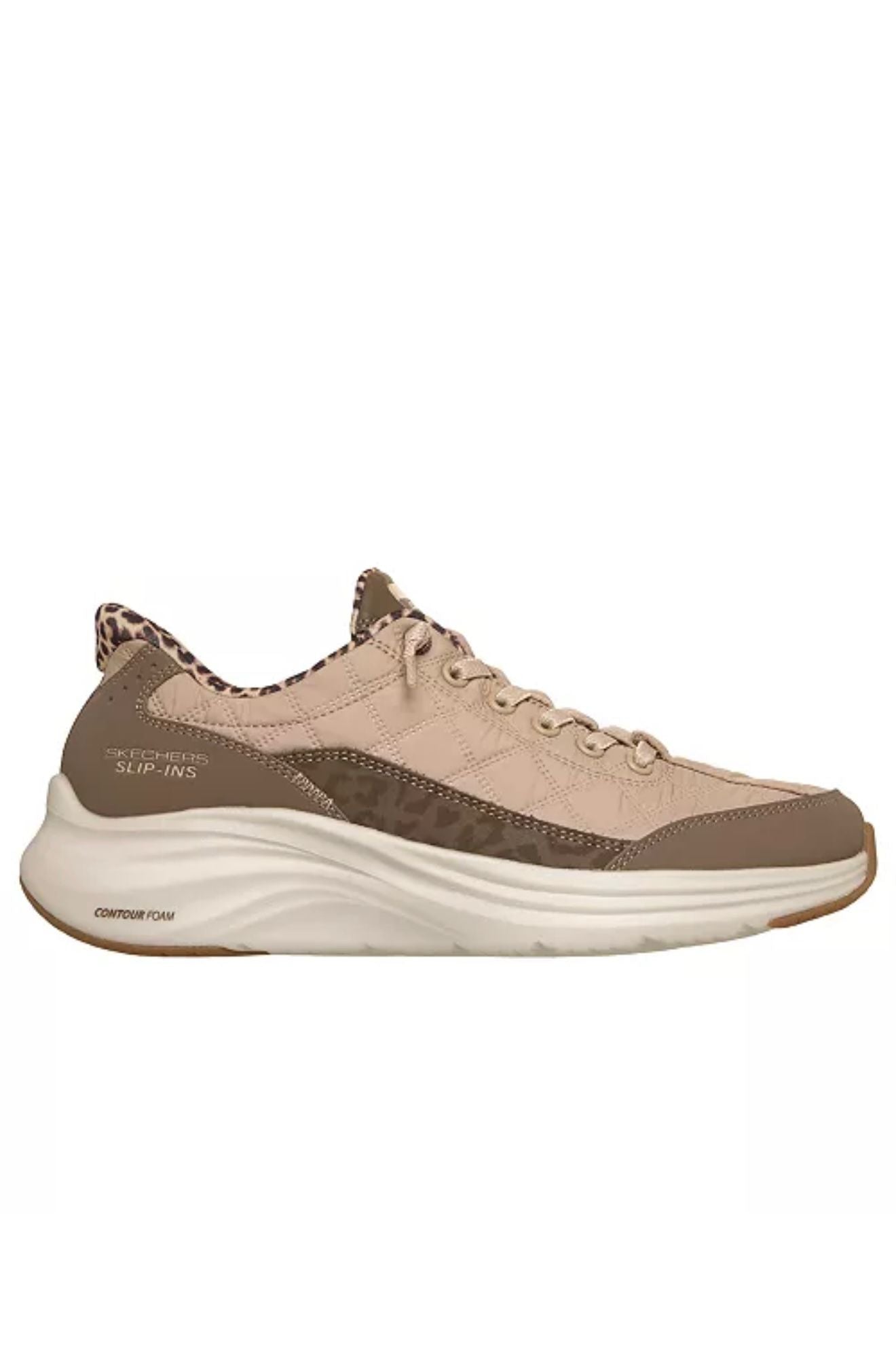 SKECHERS Slip-Ins Women's Contour Foam – Cozy Fit – Leopard Dream Lifestyle Sneakers