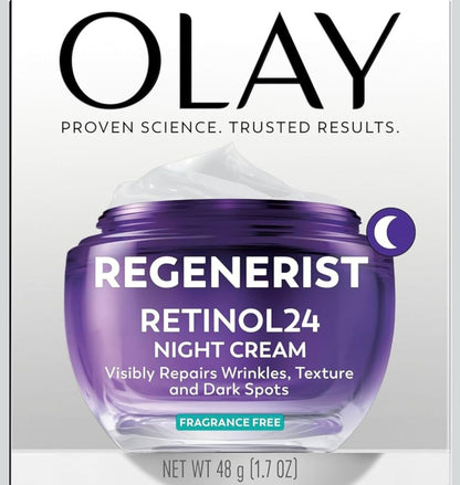 Olay Crema de Noche con Retinol para Mujeres – Triple Colágeno, Péptidos y Niacinamida (1.7 oz)