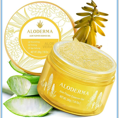 Aloderma Gel de Esencia de Flor de Aloe con Oro de 24 Quilates (7 oz)