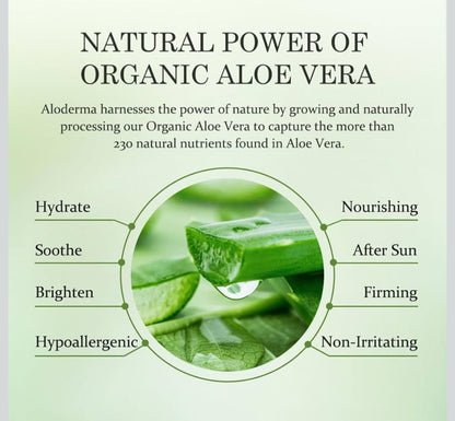 Aloderma Gel de Esencia de Flor de Aloe con Oro de 24 Quilates (7 oz)